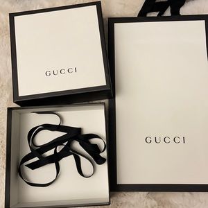Gucci box, bag & ribbon